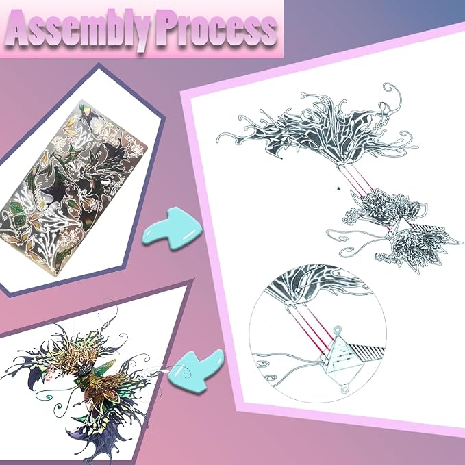 3D Metal Puzzles for Adults,Butterfly Model Building Kits,Cute Insect Design,Brain Teaser Puzzle,DIY Mechanical Assembly Kit Creative Ornament Suitable for Home Decor Art Craft (Black)