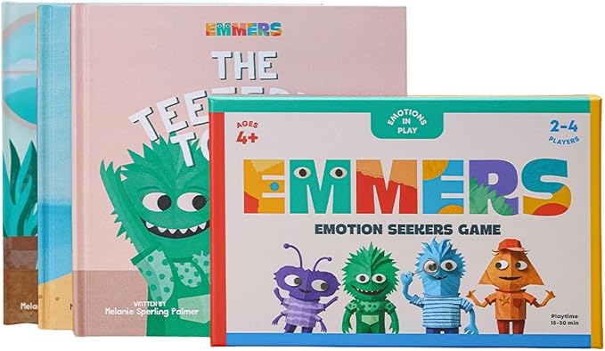 Emotional Learning Game & Books Bundle – Emotion Seekers Board Game + 3 Hardcover Children Books to Teach Social Skills, Emotion Regulation & Empathy – Educational Gift – Ages 4+