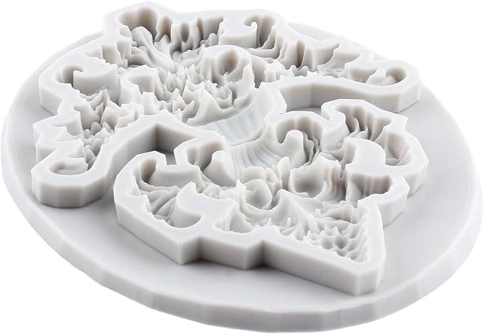 Baroque Relief Flower Polymer Clay Molds Baroque Curlicues Scroll Lace Silicone Mold for DIY Crafts Epoxy Resin Casting Air Dry Polymer Clay Plaster Jewelry Making
