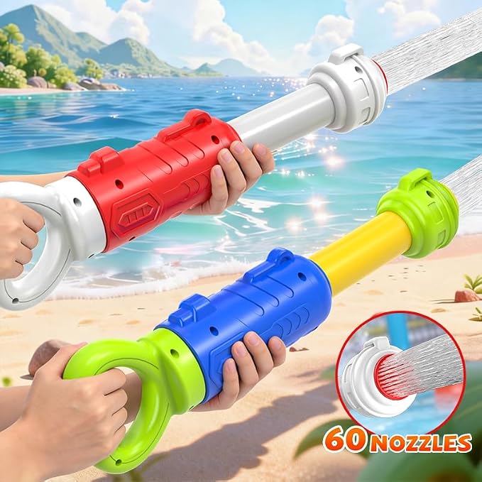 2 Pack Water Gun for Kids - 40 Feet Long Range, Large Capacity Water Blaster, Summer Water Toys Outdoor Pool and Beach Toy for Boys Girls Ages 4-8 8-12