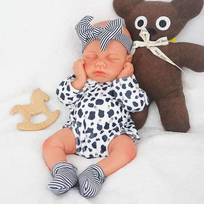Boy 12 Inch, Full Body Silicone Baby Doll, Reborn Baby Dolls Silicone Full Body, Not Vinyl, Posable Newborn, Realistic Baby Doll