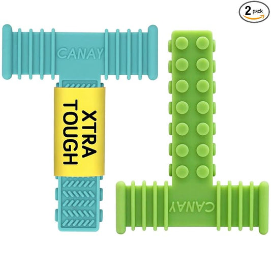 Xtra Tough Sensory Chew Toys for Autistic Children (3-12 Years Old), Teething, Oral Motor Stimulation, ADHD, SPD - Made for Moderate & Aggressive Chewers (2Pack)