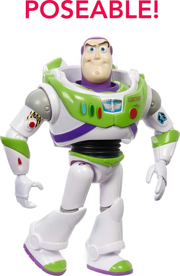 Mattel Disney Pixar Toy Story Large Action Figure, Posable Buzz Lightyear Collectible in Spacesuit Look, 12-inch Scale