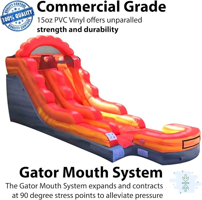 TentandTable Inflatable Water Slide for Kids and Adults, Commercial Grade Giant Blow Up Backyard Water Fun, Includes Electric Air Blower, 23' L x 9' W x 12' H, Fire Marble