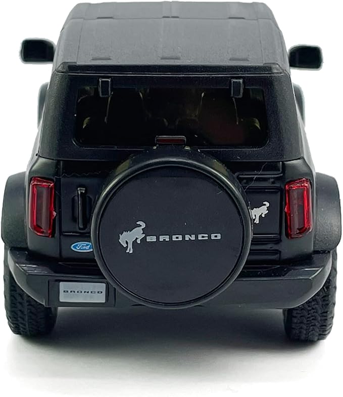 2-Door Bronco Badlands Model Car 1/36 Scale Diecast Toy Cars Metal Alloy Children’s Vehicles, Pull Back Doors Open, Black Rim, Mens Collection, Kids Toys for Boys Gifts, Cake Topper Home Décor, Black