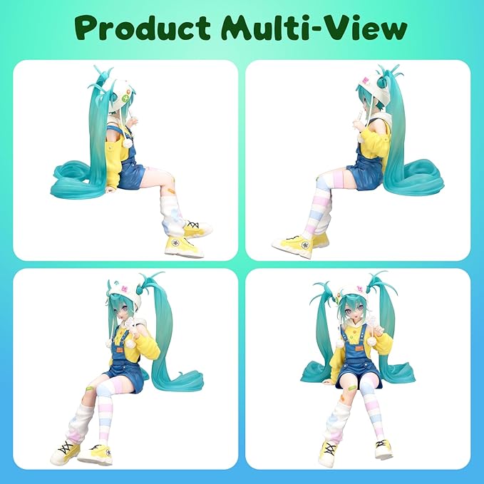 Anime Style Girl Figures Set, 4 Pcs Cute Sitting Character Figurines, 5.1-5.9 Inch PVC Collectible Figures, Desktop Decoration for Fans and Display(4PCS)