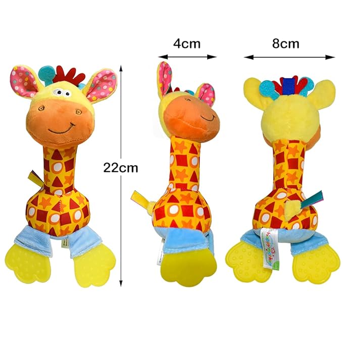 Baby Soft Rattles Shaker, Infant Developmental Hand Grip Baby Toys, Baby Sensory Learning Toys with Teether, Sounds for Baby and Stuff from 0-3-6-9 Months Old