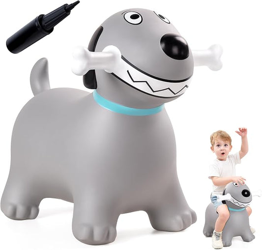 Bouncy Dog Hopper Toys for Toddlers, Inflatable Jumping Animals Hopper, Inflatable Ride on Bouncer Hopping Gifts for Boys Girls 18 Months 2 3 4 5 6 Years Old