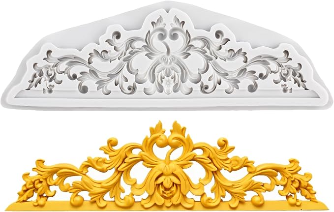 Baroque Polymer Clay Molds Curlicues Scroll Relief Flower Lace Silicone Mold for DIY Crafts Epoxy Resin Casting Air Dry Polymer Clay Plaster Jewelry Making