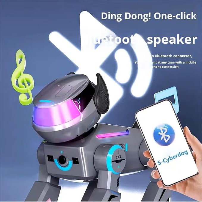 InventoBots Interactive Robot Dog, Programmable AI Smart Robotic Puppy, STEM Educational Dog for Ages 3-10, Orange Color
