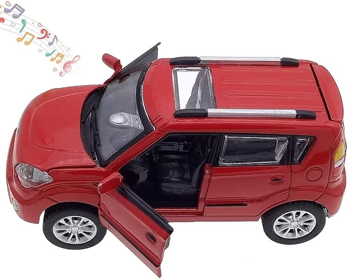 Toy Cars Diecast Car Models Soul Hatchback Model Cars,Pull Back Cars,Boxy Car Toy with Sound and Light for 3+ Year Old Boys(Red)