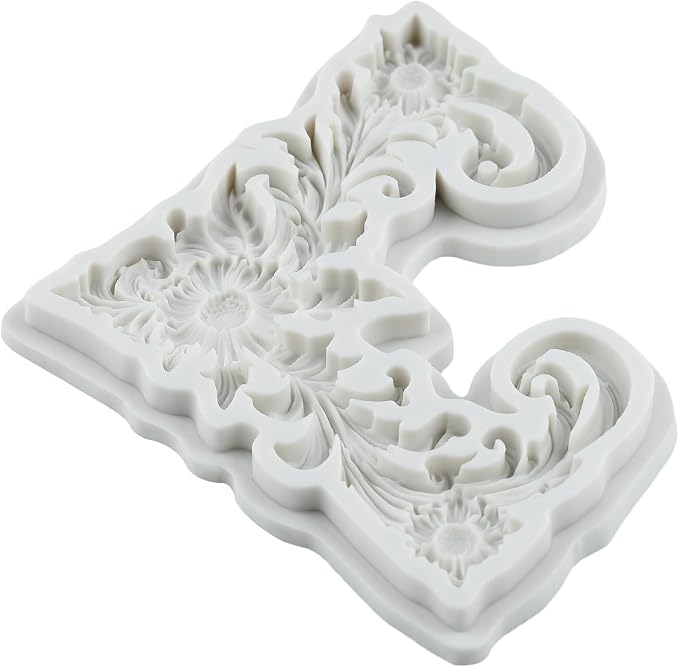 Baroque Polymer Clay Molds Curlicues Scroll Lace Silicone Mold Baroque Relief Flower Mold for Epoxy Resin Casting DIY Crafts Air Dry Polymer Crafts Supplies Clay Tools