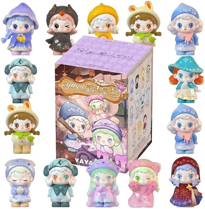 YAMSLAM Cute Magic Academy Series Box Figures Collectible Mystery Box for Desk Decor DIY Birthday Gifts, Random 1pc of 11 Styles