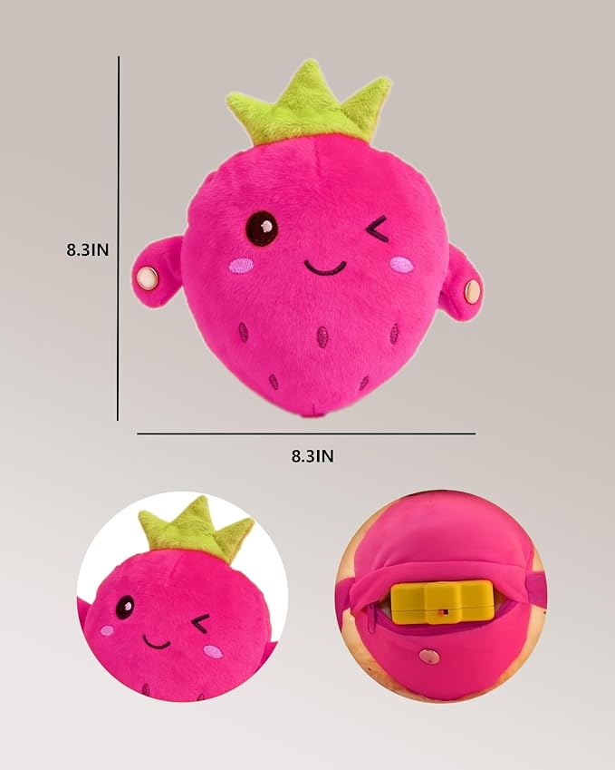 Baby Musical Sensory Toy,nteractive Musical Plush Toy with Sounds，Sensory Activity Learning Educational Kid Toy,Fun Christmas and Birthday Gifts Suitable for Multiplayer interaction (pink strawberry)