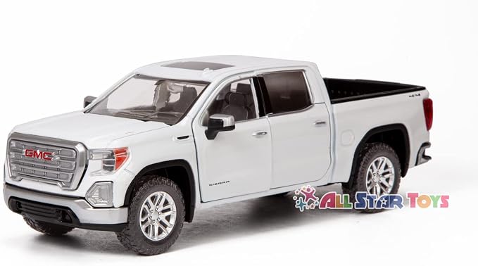 2019 GMC Sierra 1500 SLT Crew Cab 4x4 Pickup Truck with Sunroof White Timeless Legends Series 1/24-1/27 Diecast Model Car by Motormax 79361