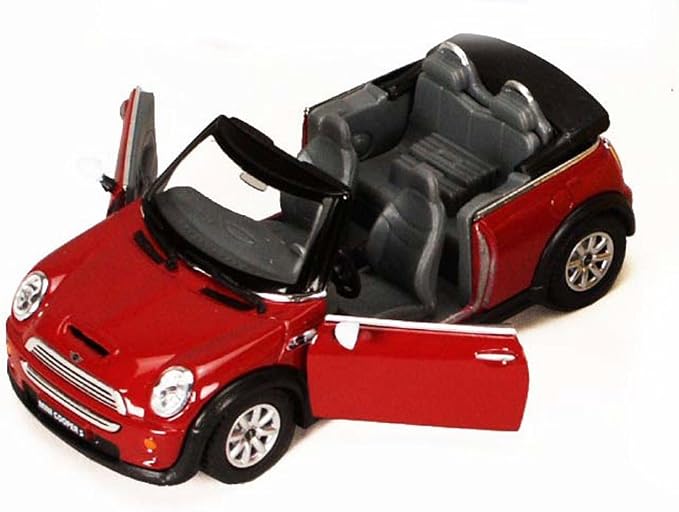 KiNSMART - Mini Cooper S 5" 1:28 Scale Die Cast Metal Model Toy Car (4 Set Convertible)