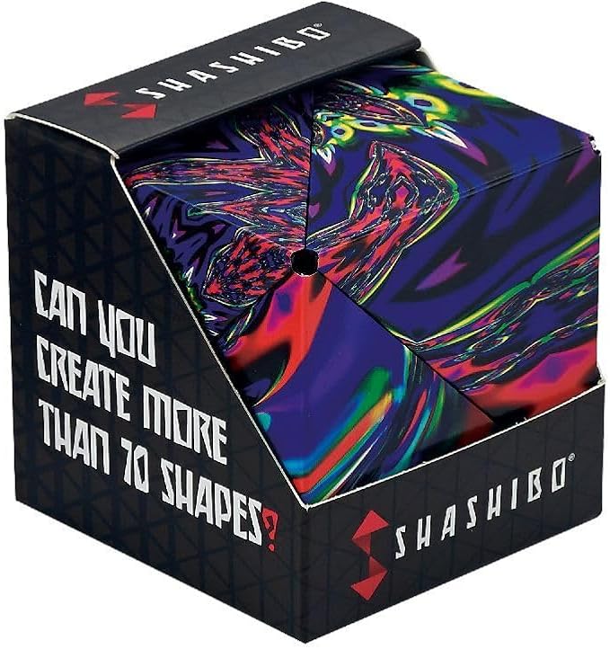 Shashibo Sensory Fidget Toy for Adults & Kids, Stress Relief Fidget Toy for Adults, Teens & Kids, Cool Fidget Toys for Desk, Classroom Must Have, Sensory Shape Shifting Cube, 100+ Possible Shapes