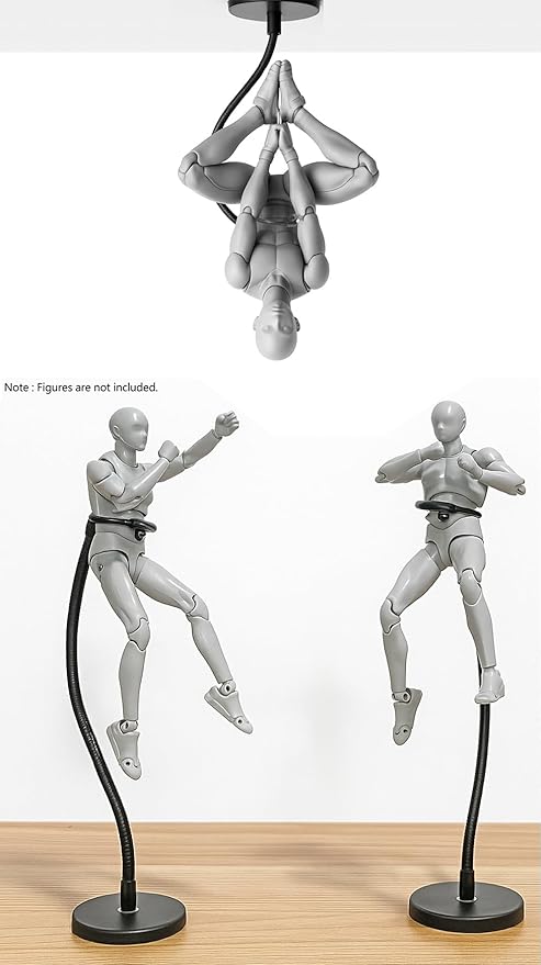 Action Figure Stand with Magnetic Base –Stop Motion Rig with Adjustable Dual-Arm Clip for 6''-7'' Figures – Action Figure Display Holder Stand Base Compatible with HG RG SD SHF Gundam 1/144 Toy