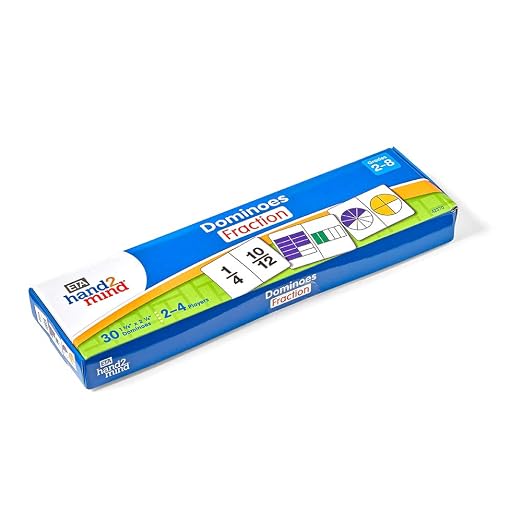 hand2mind Plastic Fraction Dominoes Game Tiles, Montessori Math Materials for Kids to Learn Decimal and Fraction Equivalence Math Manipulatives 4th Grade, Homeschool Supplies (Set of 30)