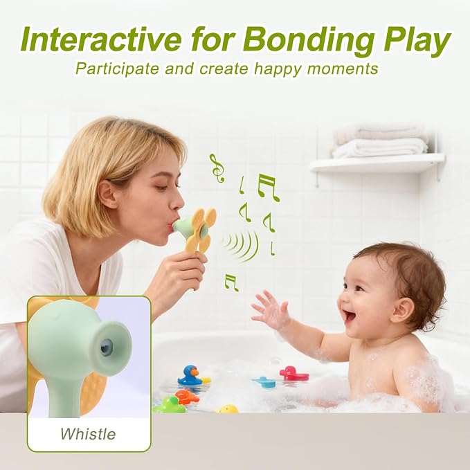 Baby Teething Toys, 2-in-1 Silicone Teether & Montessori Sensory Rattle, BPA-Free Food Grade Teether for Babies 6-18 Months, Easy-Grip Infant Toy for Teething Relief