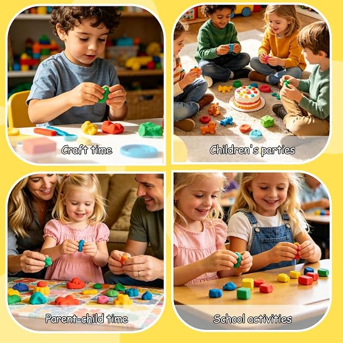 MuseLuxe Air Dry Clay - 120 Pack Modeling Clay Kit with 3 Sculpting Tools,Safe & Non-Toxic,DIY Magic Toys Gifts for Boys,Girls,Kids - 48 Colors