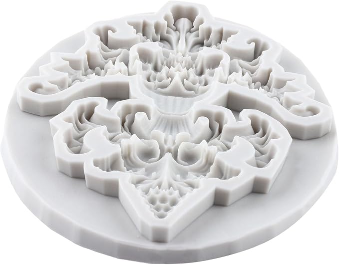 Baroque Relief Flower Polymer Clay Molds Baroque Curlicues Scroll Lace Silicone Mold for DIY Crafts Epoxy Resin Casting Air Dry Polymer Clay Plaster Jewelry Making