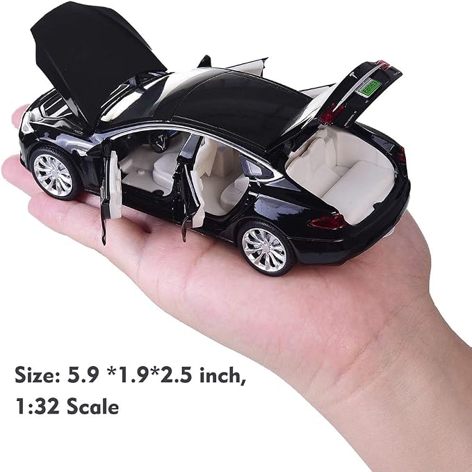 gidoyi Toy Car Model S Alloy Model Cars Pull Back Vehicles 1/32 Scale Car Toys for Toddlers Kids (Black)