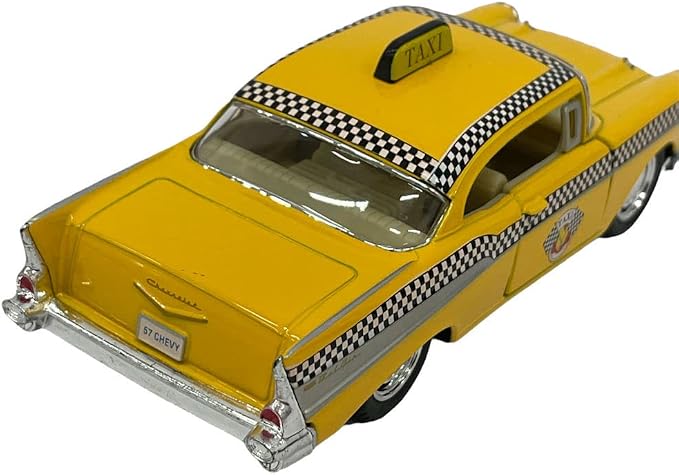 KiNSMART 1957 Chevy Bel Air Coupe 1:40 Scale 5" Die Cast Metal Classic Toy Car (Taxi)