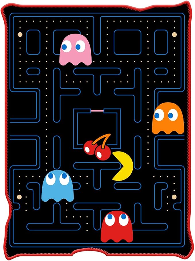 Silver Buffalo Pacman 45" x 60" Fleece Throw, Soft and Cozy Blanket, 185 GSM