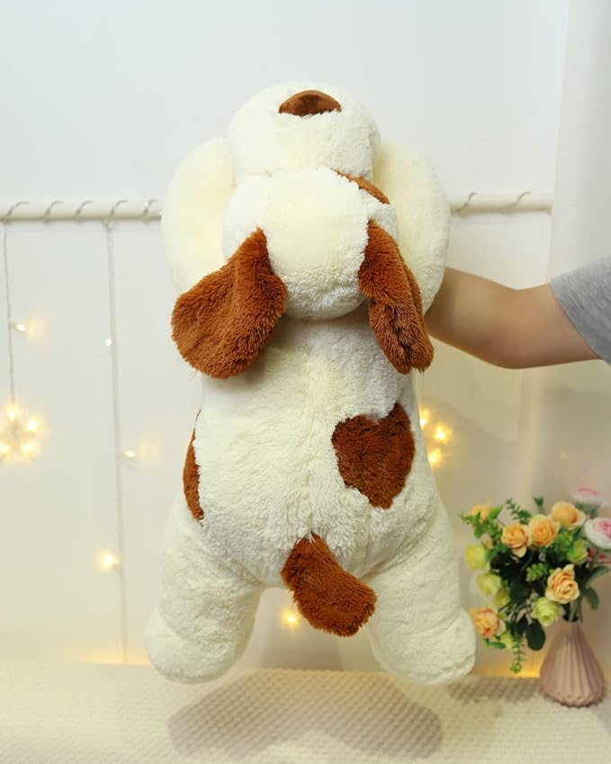 YESGIRL 26.8 inch Large Dog Weighted Stuffed Animals, 5 lb Weighted Plush Animal, Cute Plush Toy Pillow, Gifts for Adults, Kids, Boys and Girls(White)