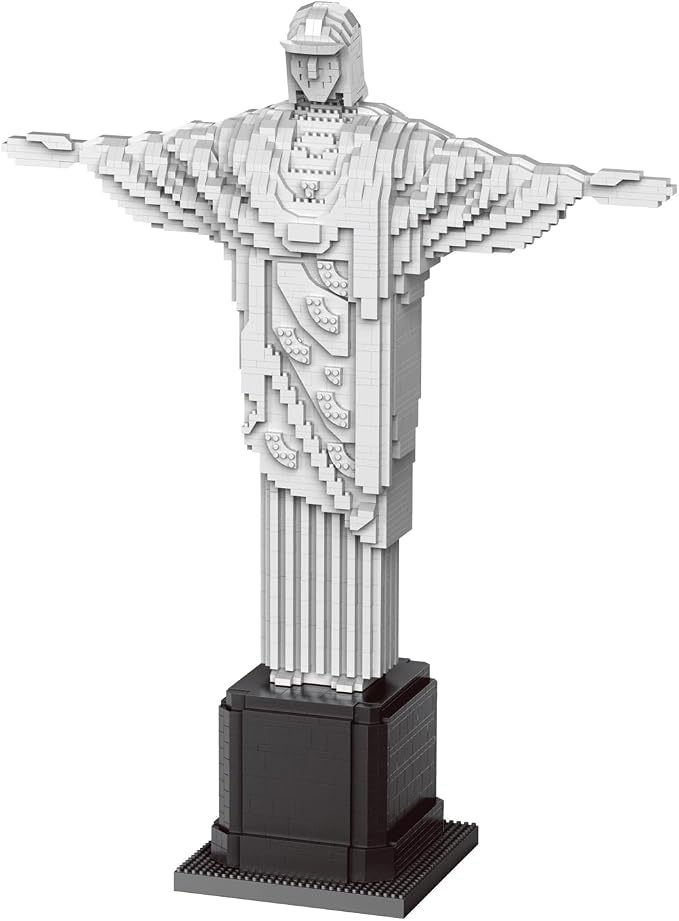 18 Inch Jesus Christ Redeemer Cross Micro Building Blocks - 2700 Pieces Serene Religious Figure, Mindful Stress Relief Hobby, Ideal Christian Gift for Home Decoration & Hobbyists