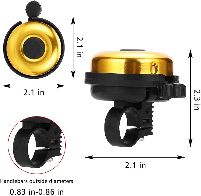 Accmor Classic Bike Bell, Aluminum Bicycle Bell, Loud Crisp Clear Sound Bicycle Bike Bell for Adults Kids