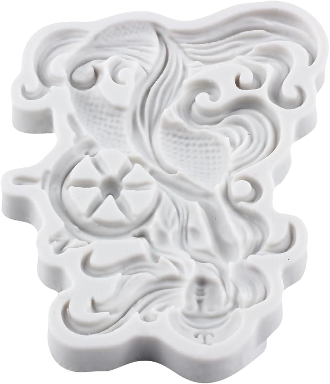 Mermaid Silicone Molds Mermaid Polymer Clay Mold for DIY Crafts Epoxy Resin Casting Air Dry Polymer Clay Plaster Jewelry Making