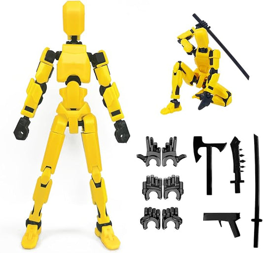 2026 New Assembly Completed-Titan 13 Action Figure,Dummy Robot 13 Action Figures Set,3D Printed Multi-Jointed Action Figures,Nova 13 Action Figure for Collectors Desktop Decorations (Yellow)