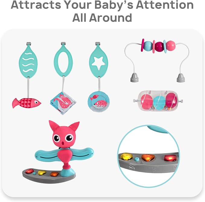 AskCat Portable Baby Activity Center Play Center 7-18 Months and Developmental Toys 7-18 Months,Pink