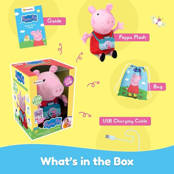 PlayShifu Peppa Pig Toy | Gift a Magical Storytelling Experience! | an Interactive Plush that Sings, Tells Stories & Plays Rhymes | Adorable for Boys & Girls Ages 3–6