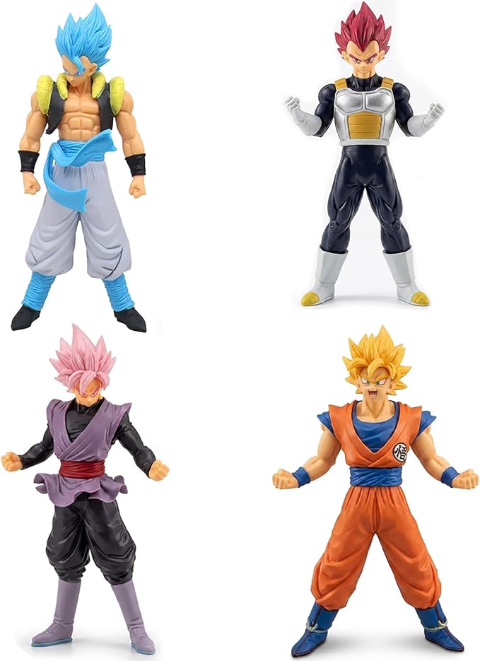 Anime Super Hero Action Figures Set, Collectible Warrior Figurines, 7.8Inch Energy Style Character Models for Display, Party Favors & Gift Collection (Blue)
