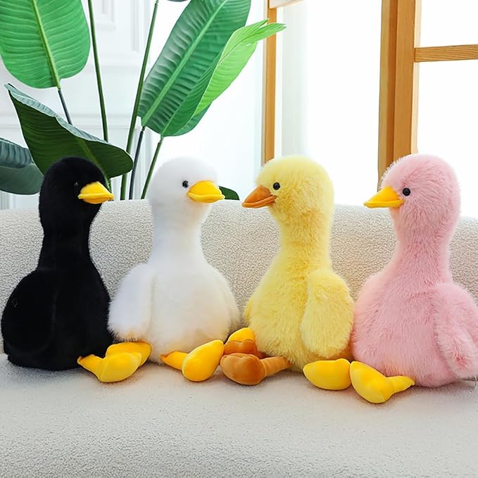 Duck Stuffed Animal, Stuffed Duck Plush Toys, Birthday for Kid Boys Girls (10inch-Black)