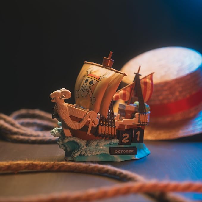 One Piece Going Merry Ship Figure – Anime Collectible Desk Calendar – One Piece Decor & Gifts for Anime Fans – Official Merchandise