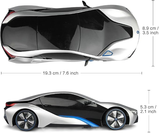 RASTAR BMW i8 RC Car BMW i8 1/24 Remote Control Car, BMW Toy Car - Silver
