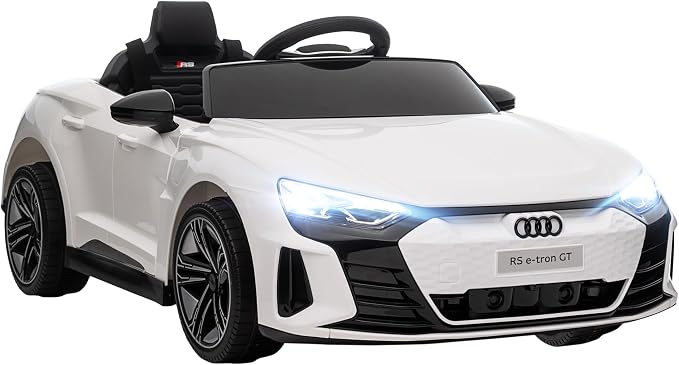 Aosom Licensed Audi RS e-tron GT 12V Ride On Car Truck for Kids, Electric Car Ride On Vehicle w/Parent Remote Control, Music, Lights, for Toddlers, White