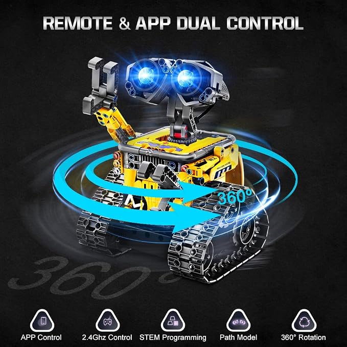 HOGOKIDS Robot Building Toys for Kids - 5 in 1 Remote & APP Controlled Building Set | RC Wall/Engineer Robot/Mech Dinosaur STEM Toys for Boys Girls Age 6 7 8 9 10 11 12+ Year Old (520 Pcs)