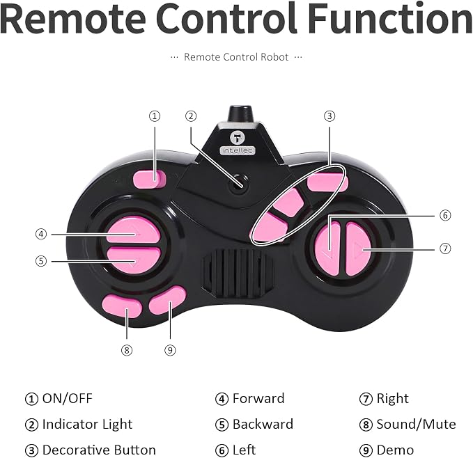 GILOBABY Remote Control Robot Toy for Kids 3-5 Years, Flashing LED Eyes, Dancing and Flexible Moves, Auto Demo Mode, Gift for Girls (Pink)