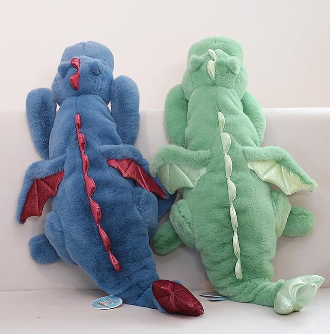 35.4" Green Dragon Stuffed Animal, Medium Soft Dinosaur Plush for Kids and Adults, Sturdy Fluffy Plushie Pillow