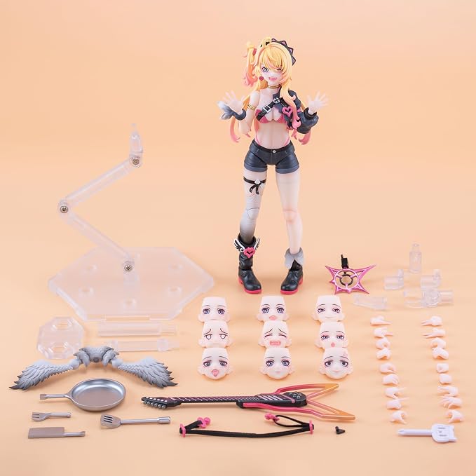 Pipigirl 1/12 Scale Anime Style Action Figures Kits, Magical Angel Hoshikawa Neko, 6.5 in Collectible Action Figures, No Assembly Required