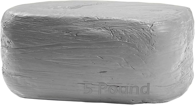 ReArt Natural Air-Dry Clay 5lbs for Sculpting, Wheel Throwing, Hand Building, All-Purpose Modeling Clay, Gray
