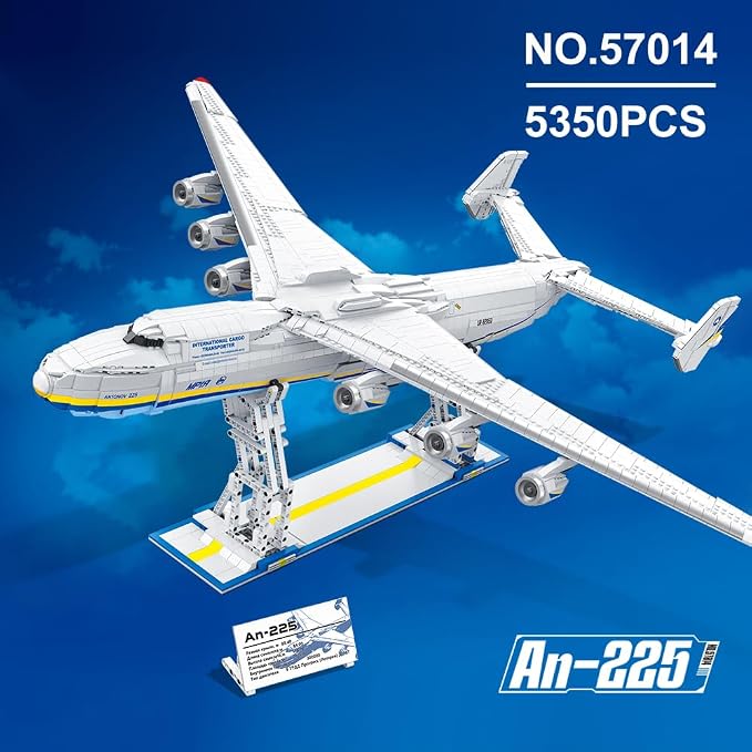Antonov An-225 Technik 1:84 Large Transport Aircraft Building Blocks Set, 5350 Pieces MOC Airplane Model Building Kit, Military Fans Model- Collection Gift for Adult