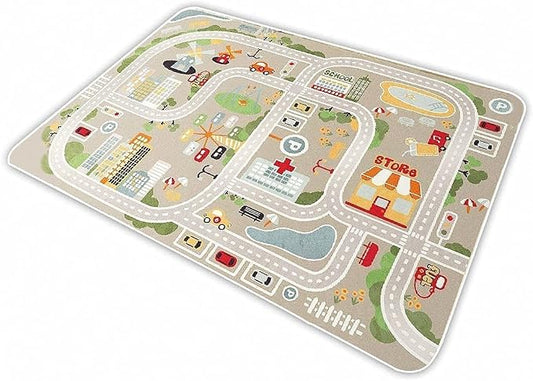 Kid Rug Carpet Playmat for Toy Cars and Train，Play Area Rug with Rubber Backing，Fun Throw Rug，Ideal Gift for Children Baby Bedroom Play Room(80×180cm/31×71in) Y6