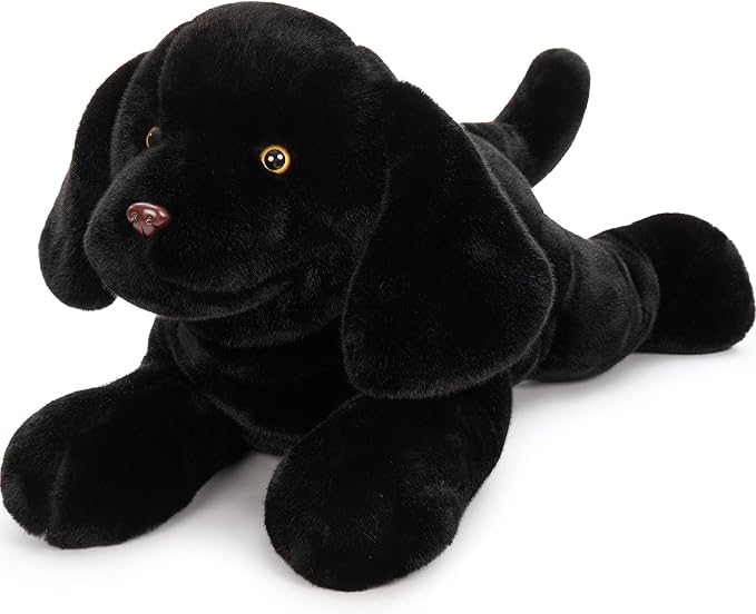 BENINY Giant Black Lab Stuffed Animal 31.5 Inch, Big Realistic Stuffed Labrador Dog Plush Toy, Puppy Throw Pillow Gift for Kids