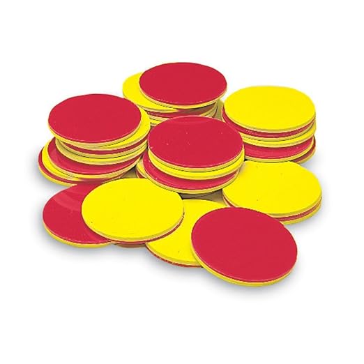 hand2mind Foam Two-Color Counters, Red and Yellow, Manipulatives, Chips, Math Bingo, 200 Count